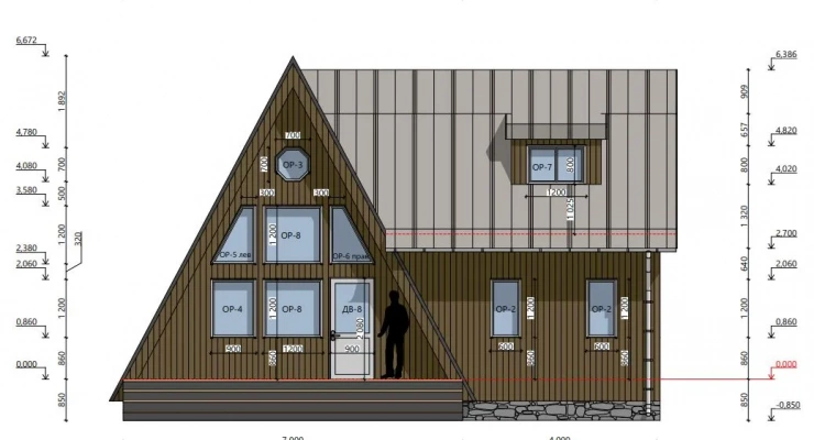 Загородный дом А-фрейм 8,0х11,0-163 м²
