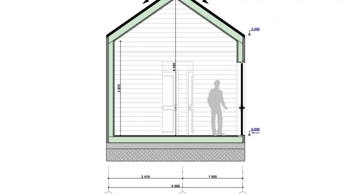 Мини БарнХаус 4,4х8,9-49 м²