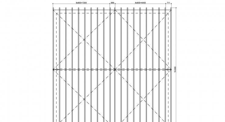 Двухскатная крыша: 225 м²