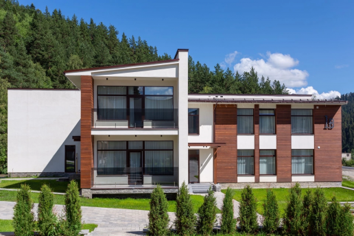 Каркасная гостиница из 4 корпусов: 614м²
