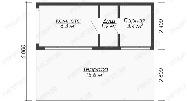 Баня с террасой 6х5-27,2м2