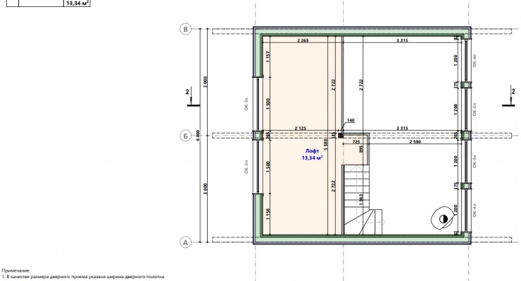 Каркасный дом с панорамным остеклением 6,0х6,0-57 м²