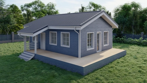 Загородный дом с террасой  7,0х9,5-99 м²