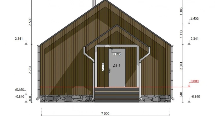 Элегантный загородный дом в слите Барн Хаус 7,0х10,0-70 м²