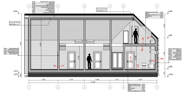 Загородный дом в стиле БарнХаус 13,0 х 15,0-209 м²