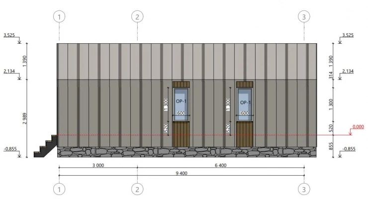 Загородного дома в стиле БарнХаус 6,4х7,3-71 м²