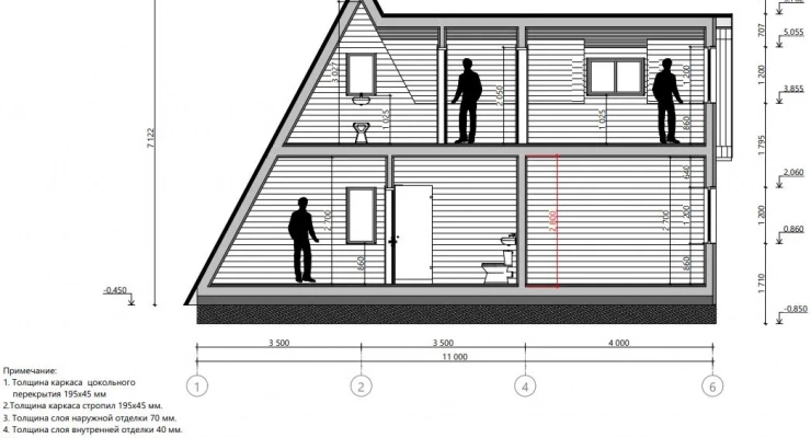Загородный дом А-фрейм 8,0х11,0-163 м²