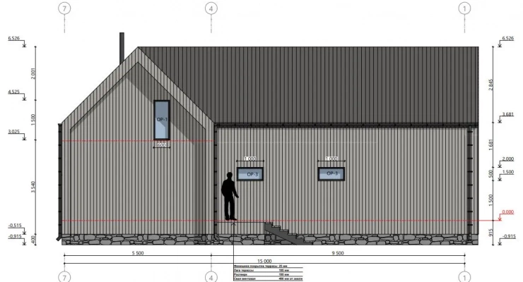 Загородный дом в стиле БарнХаус 13,0 х 15,0-209 м²