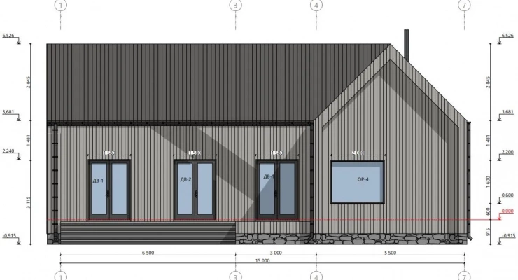 Загородный дом в стиле БарнХаус 13,0 х 15,0-209 м²