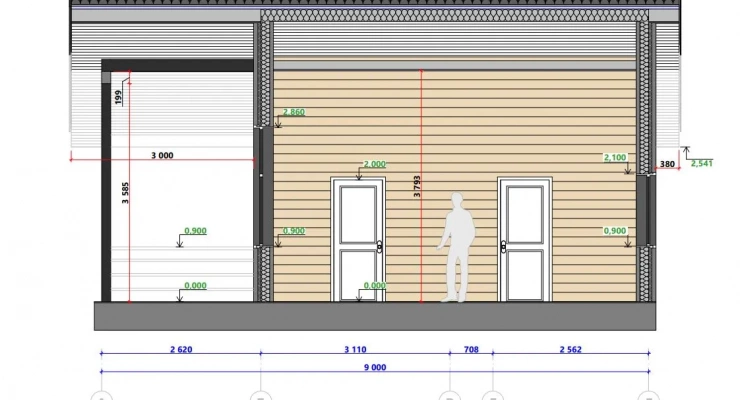 Стильный загородный дом 9,0х12,5-113 м²