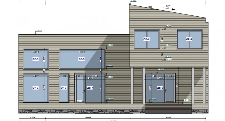 Просторный, двухэтажный дом 12,7х14,5-251 м²
