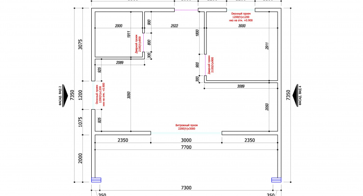 Дом с террасой: 59м²