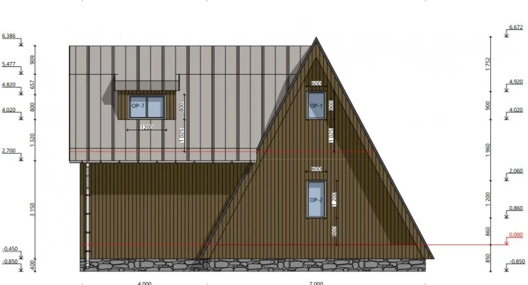 Загородный дом А-фрейм 8,0х11,0-163 м²