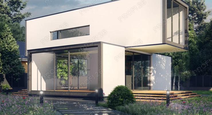 Дом в стиле хай-тек 14х12-157,5м2