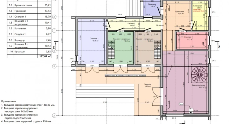 Загородный дом в стиле БарнХаус 13,0 х 15,0-209 м²